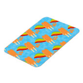 Orange Pop Retro Regenbogen Magnet (Linke Seite)