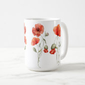 Orange Poppies auf Weiß Kaffeetasse (VorderseiteRechts)