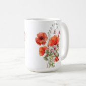 Orange Poppies auf Weiß Kaffeetasse (VorderseiteRechts)