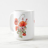 Orange Poppies auf Weiß Kaffeetasse (Vorderseite Links)
