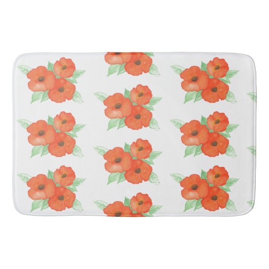 Orange Poppies Badematte (Vorderseite)