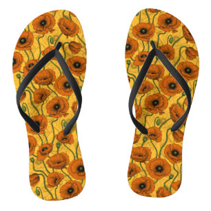 Orange Poppies Badesandalen
