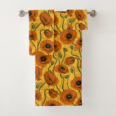 Orange Poppies Badhandtuch Set (Insitu)