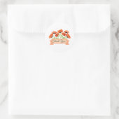 Orange Poppies Blume Blumendanke Runder Aufkleber (Tasche)