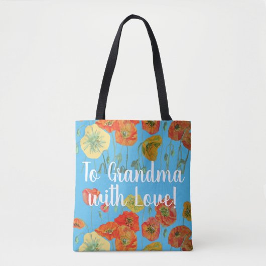 Orange Poppies Blumengebäck Blume Oma Liebe Bag Tasche (Vorderseite)