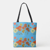 Orange Poppies Blumengebäck Blume Oma Liebe Bag Tasche (Rückseite)