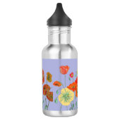 Orange Poppies Blumenkohl Blume Pastel lila Lilac Edelstahlflasche (Links)