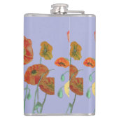 Orange Poppies Blumenkohl Blume Pastel lila Lilac Flachmann (Rückseite)