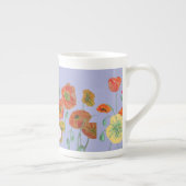 Orange Poppies Blumenkohl Blume Pastel lila Lilac Porzellantasse (Rechts)