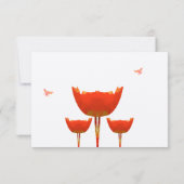 Orange Poppies & Bumble Bees Wedding Einladung (Rückseite)