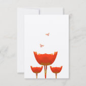 Orange Poppies & Bumble Bees Wedding RSVP Einladung (Rückseite)