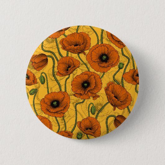 Orange Poppies Button (Vorderseite)