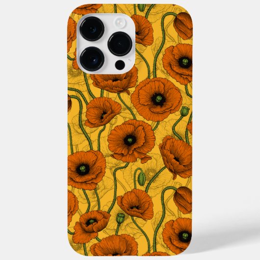 Orange Poppies Case-Mate iPhone Hülle (Rückseite)