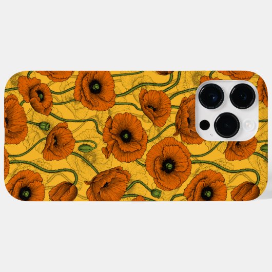 Orange Poppies Case-Mate iPhone Hülle (Rückseite (Horizontal))