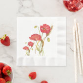 Orange Poppies Cocktail Napkin Serviette (Beispiel)