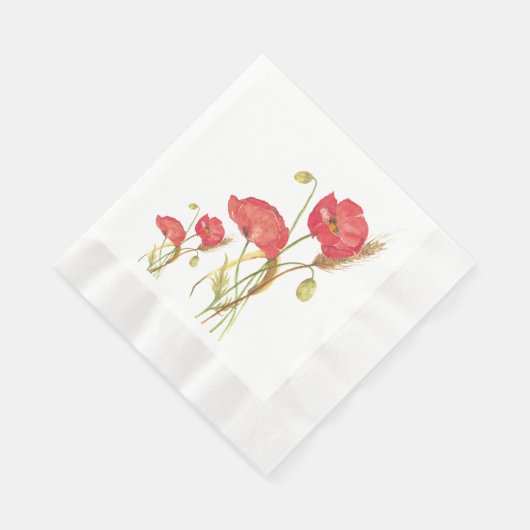 Orange Poppies Cocktail Napkin Serviette (Ecke)