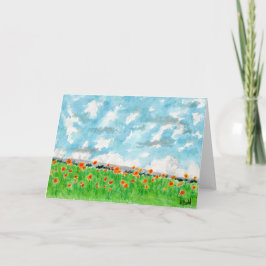 Orange Poppies Dankeskarte