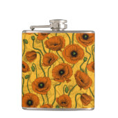 Orange Poppies Flachmann (Vorderseite)