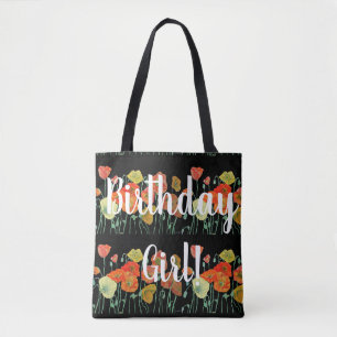 Orange Poppies Floral Blume Geburtstag Girl Bag Tasche
