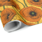 Orange Poppies Geschenkpapier (Rolleneckpunkt)