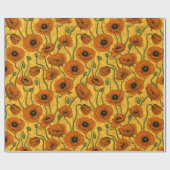 Orange Poppies Geschenkpapier (Flach)