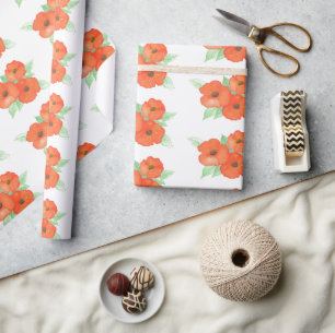 Orange Poppies Geschenkpapier