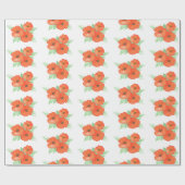 Orange Poppies Geschenkpapier (Flach)