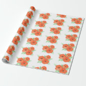 Orange Poppies Geschenkpapier (Ungerollt)