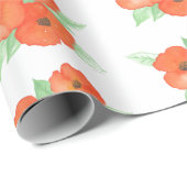 Orange Poppies Geschenkpapier (Rolleneckpunkt)