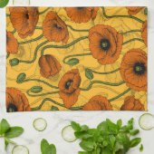 Orange Poppies Geschirrtuch (Gefaltet)