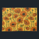 Orange Poppies Geschirrtuch<br><div class="desc">Handgemalte Sammlung von verschiedenen wilden Blume.</div>