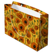 Orange Poppies Große Geschenktüte (Rückseite Schrägansicht)