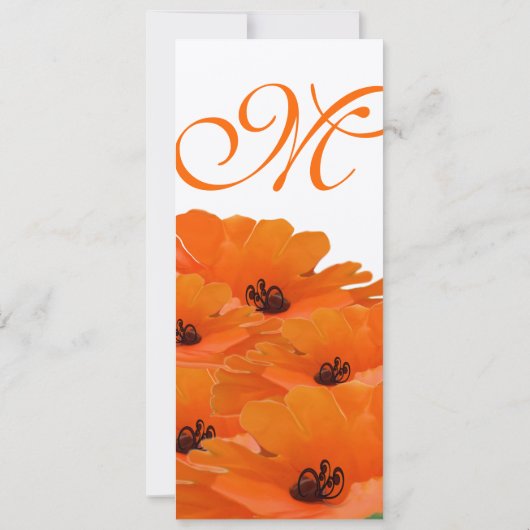 Orange Poppies Hochzeitseinladung Einladung (Rückseite)