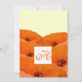 Orange Poppies Hochzeitseinladung Einladung (Rückseite)