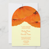 Orange Poppies Hochzeitseinladung Einladung (Vorderseite)