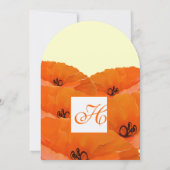 Orange Poppies Hochzeitseinladung Einladung (Rückseite)