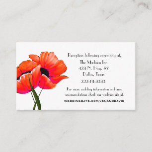 Orange Poppies Hochzeitskarten Begleitkarte