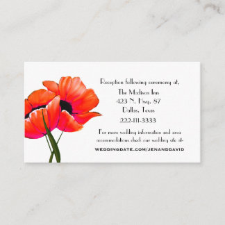Orange Poppies Hochzeitskarten Begleitkarte