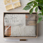 Orange Poppies & Kariert für Decoupage oder Giftwr Seidenpapier (Geschenk)