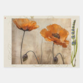 Orange Poppies, Kariert und Pear Collage Giftwrap Geschenkpapier Set (Vorderseite 3)