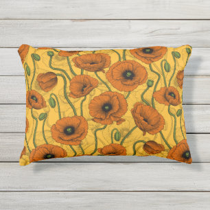 Orange Poppies Kissen Für Draußen
