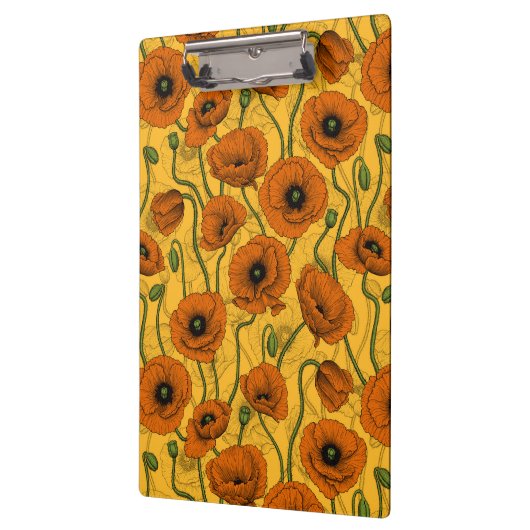 Orange Poppies Klemmbrett (Links)