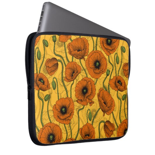 Orange Poppies Laptopschutzhülle (Vorne Rechts)