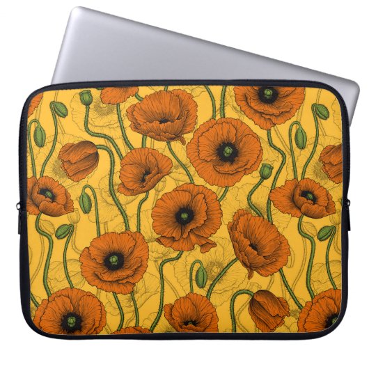 Orange Poppies Laptopschutzhülle (Vorderseite)