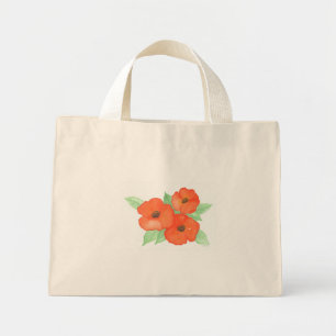 Orange Poppies Mini Stoffbeutel