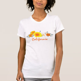 Orange Poppies mit kalifornischem Text-T - Shirt