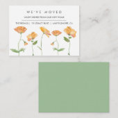 Orange Poppies neue Zuhause Moving Ankündigung Begleitkarte (Vorne/Hinten)