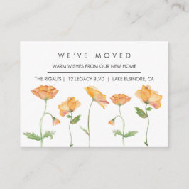 Orange Poppies neue Zuhause Moving Ankündigung Begleitkarte
