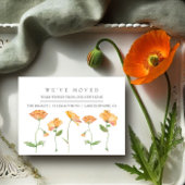 Orange Poppies neue Zuhause Moving Ankündigung Begleitkarte