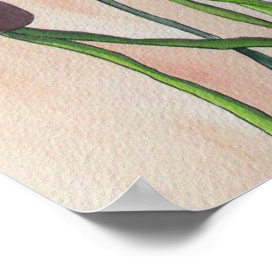 Orange Poppies originale Aquarellkunst Blume Poster (Ecke)